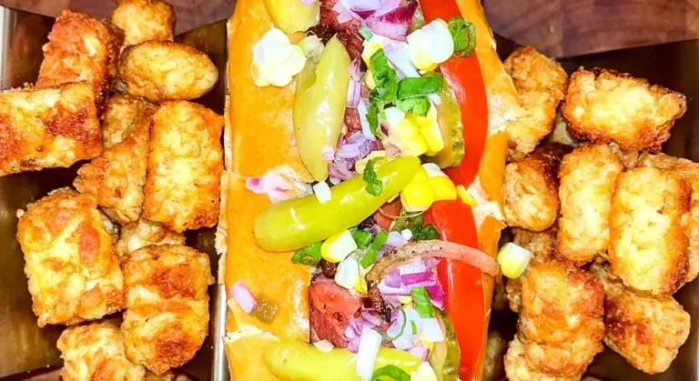 Bacon Wrapped Chicago Style Hotdog