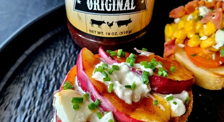 BBQ Apple and Mozzarella Bruschetta