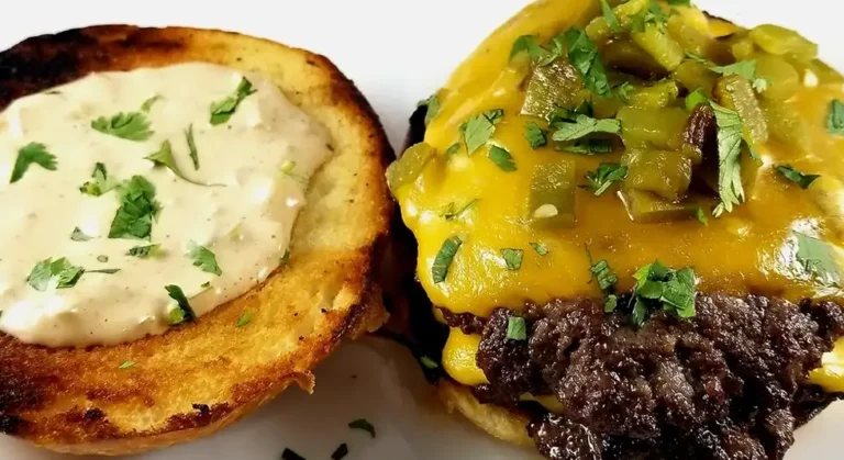 Green Chili Cheddar Burgers